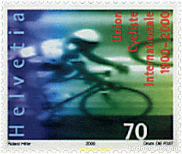 Sellos: 69528 MNH SUIZA 2000 CENTENARIO DE LA UNION CICLISTA INTERNACIONAL