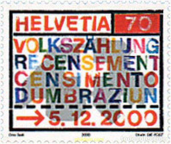Sellos: 71012 MNH SUIZA 2000 CENSO - Foto 1