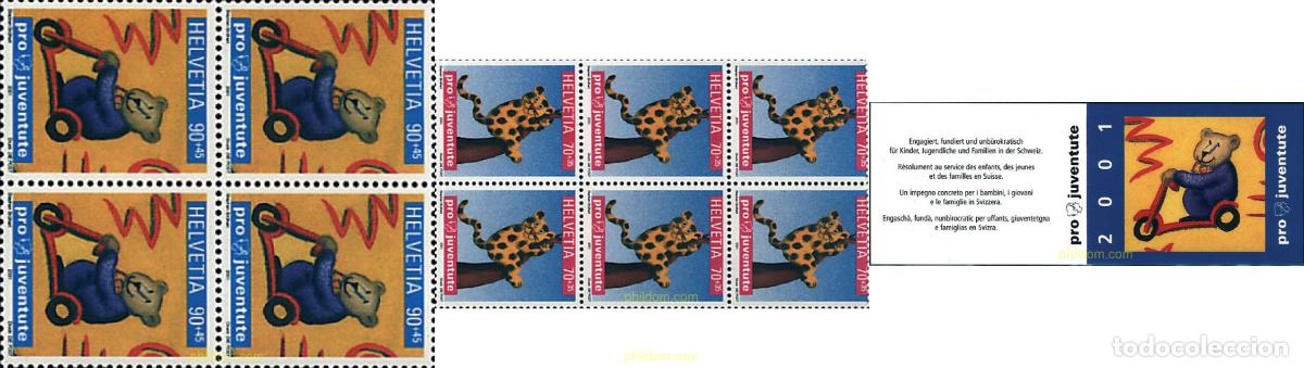 Sellos: 53 MNH SUIZA 2001 PRO JUVENTUD. NAVIDAD E ILUSTRACIONES DE LIBROS
