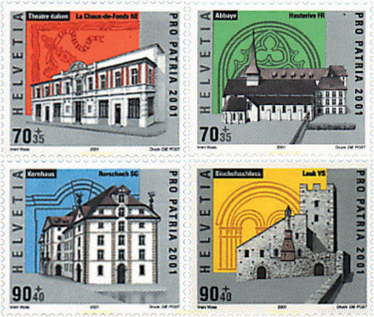 Sellos: 78251 MNH SUIZA 2001 PRO PATRIA. MONUMENTOS