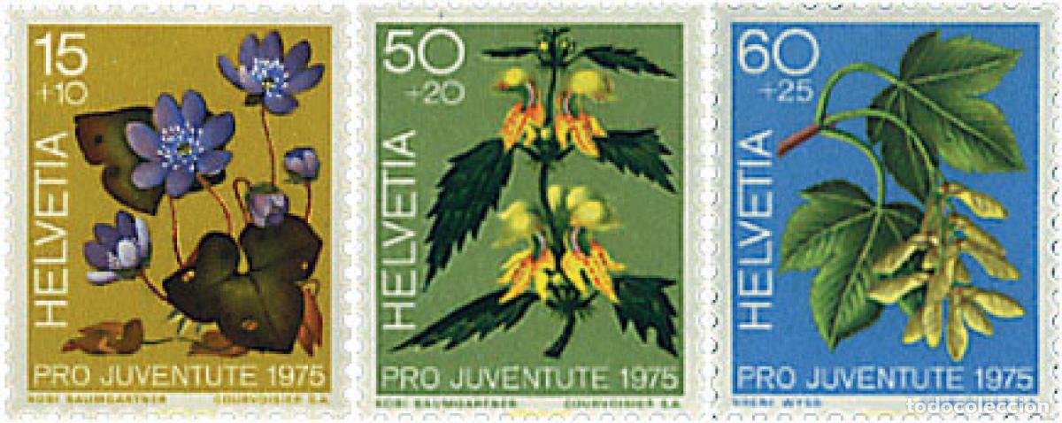 Sellos: 338091 MNH SUIZA 1975 PRO JUVENTUD. FRUTOS Y PLANTAS DEL BOSQUE