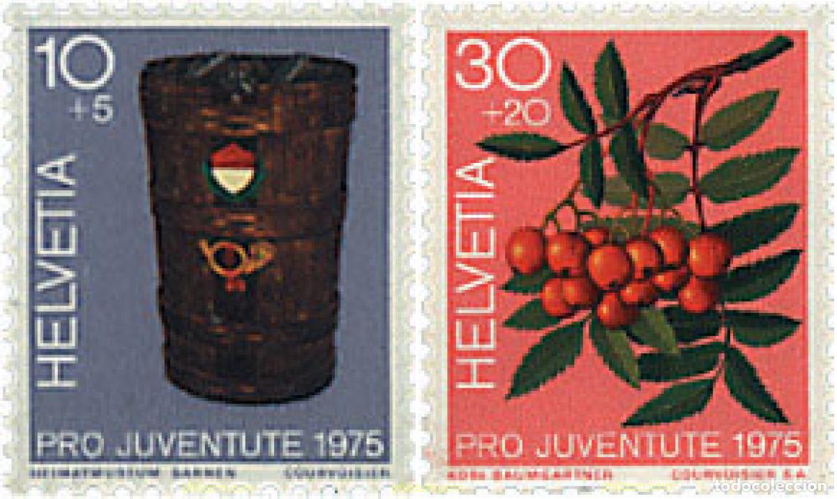 Sellos: 340694 MNH SUIZA 1975 PRO JUVENTUD. FRUTOS Y PLANTAS DEL BOSQUE