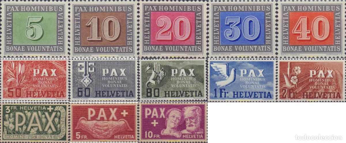 Sellos: 93700 MNH SUIZA 1945 SERIE DE LA PAZ