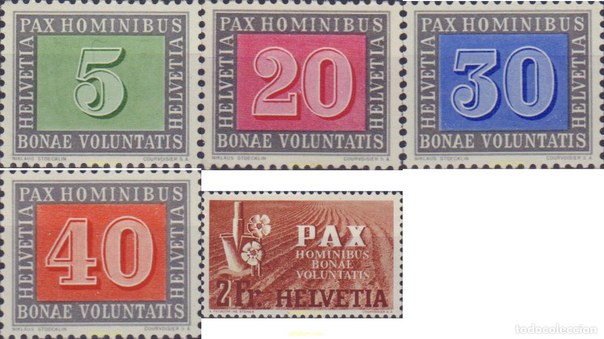 Sellos: 602750 MNH SUIZA 1945 SERIE DE LA PAZ