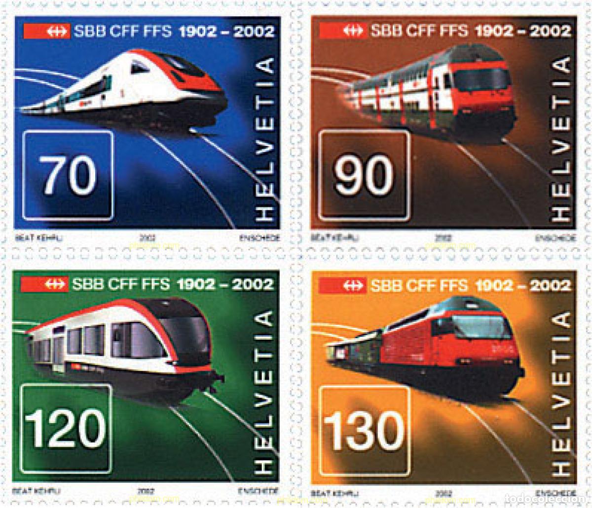 Sellos: 88498 MNH SUIZA 2002 CENTENARIO DE LOS FERROCARRILES FEDERALES