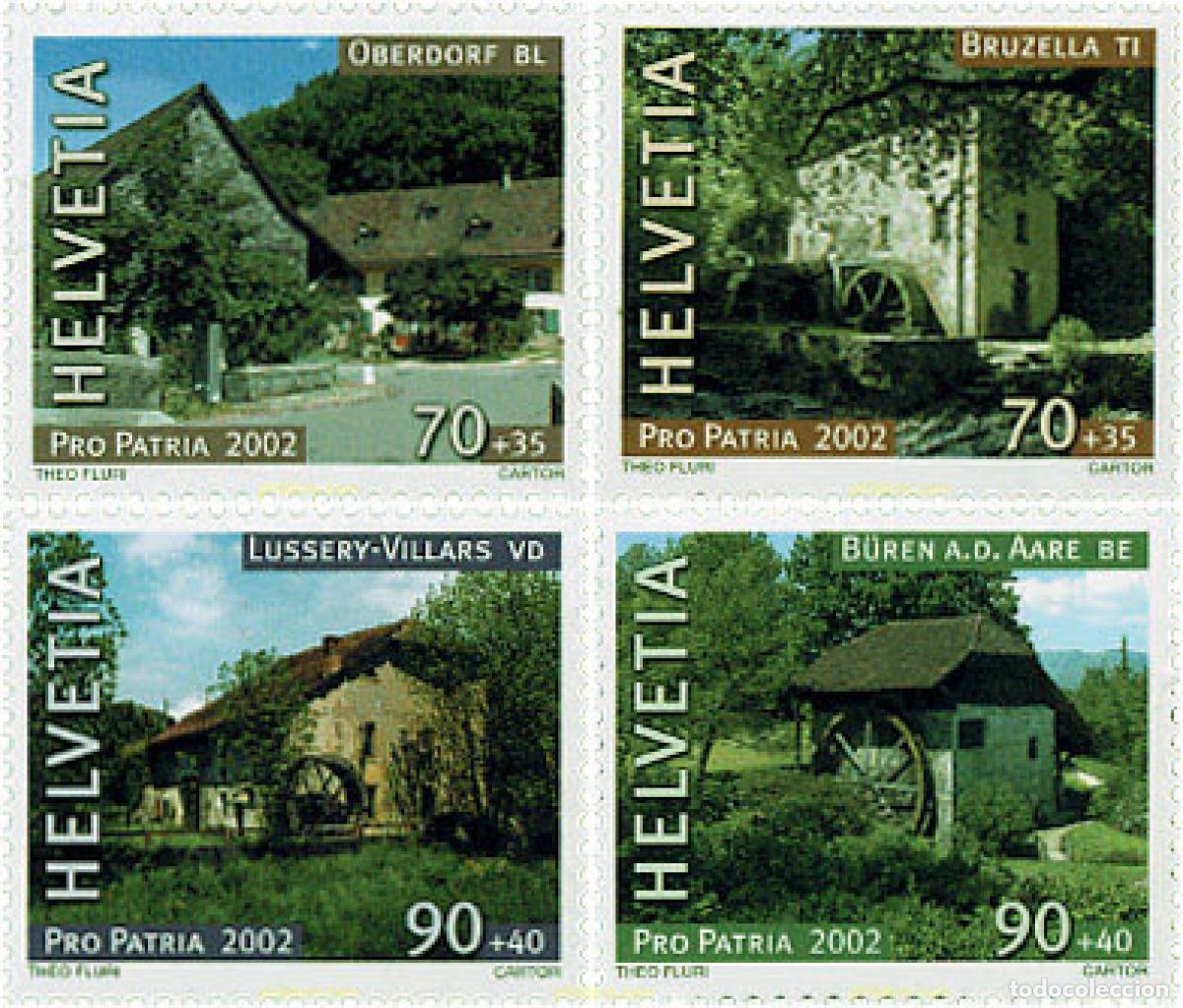Sellos: 98551 MNH SUIZA 2002 PRO PATRIA. MOLINOS DE AGUA