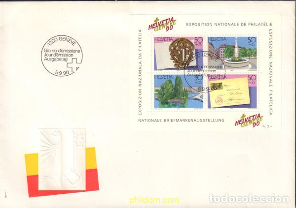 Sellos: 435858 MNH SUIZA 1990 HELVETIA GENEVE 90. EXPOSICION FILATELICA NACIONAL