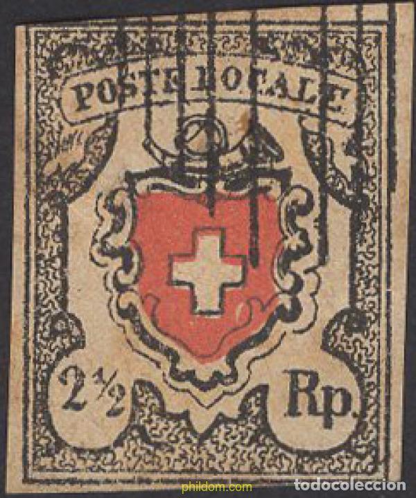 Sellos: 642075 USED SUIZA 1850 ESCUDO DE SUIZA