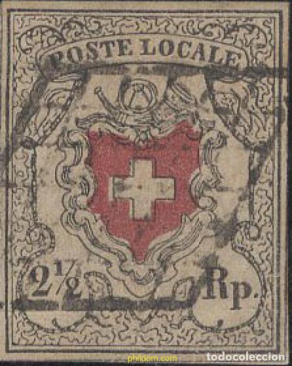 Sellos: 642296 USED SUIZA 1850 ESCUDO DE SUIZA