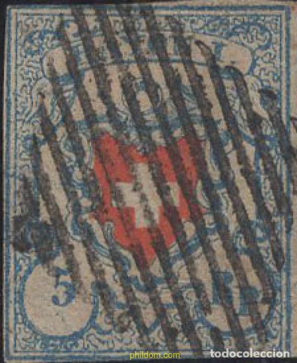 Sellos: 642288 USED SUIZA 1851 ESCUDO DE SUIZA