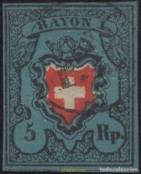 Sellos: 642071 USED SUIZA 1850 ESCUDO DE SUIZA
