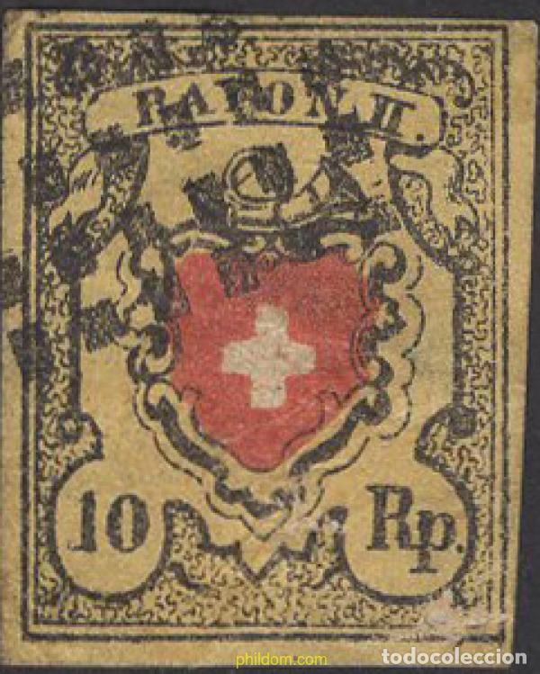 Sellos: 642076 USED SUIZA 1850 ESCUDO DE SUIZA