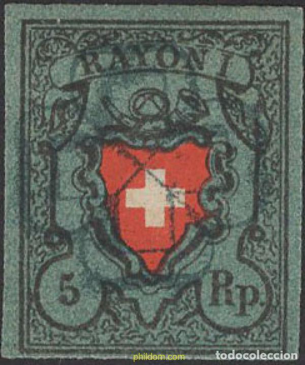 Sellos: 642248 USED SUIZA 1850 ESCUDO DE SUIZA