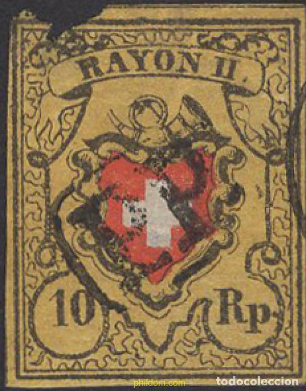 Sellos: 642316 USED SUIZA 1850 ESCUDO DE SUIZA