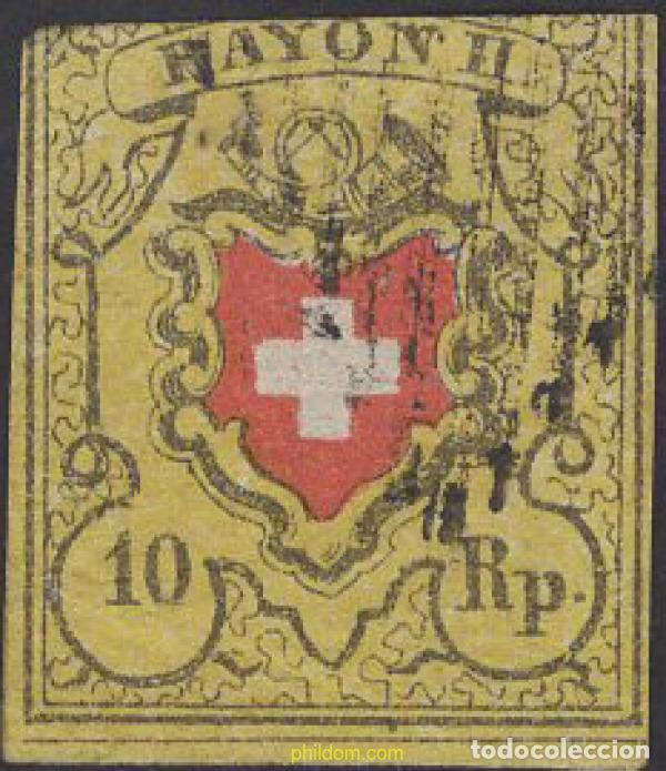 Sellos: 642321 USED SUIZA 1850 ESCUDO DE SUIZA