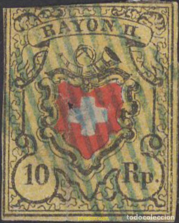 Sellos: 642335 USED SUIZA 1850 ESCUDO DE SUIZA