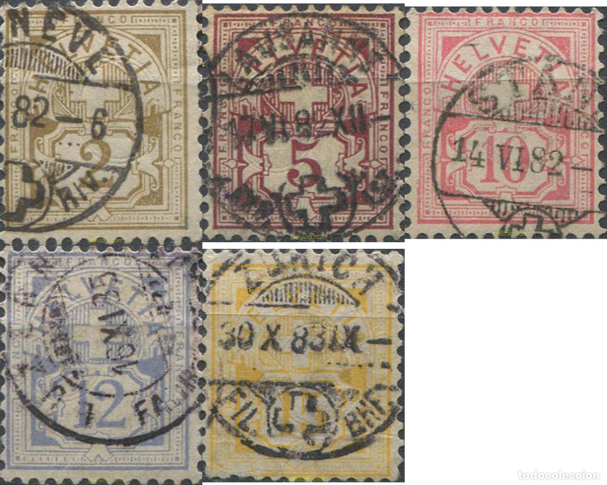 Sellos: 669266 USED SUIZA 1882 CIFRA