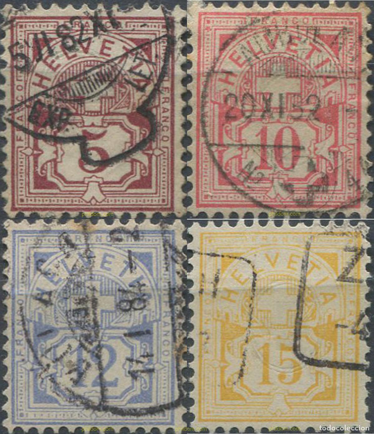 Sellos: 669289 USED SUIZA 1882 CIFRA