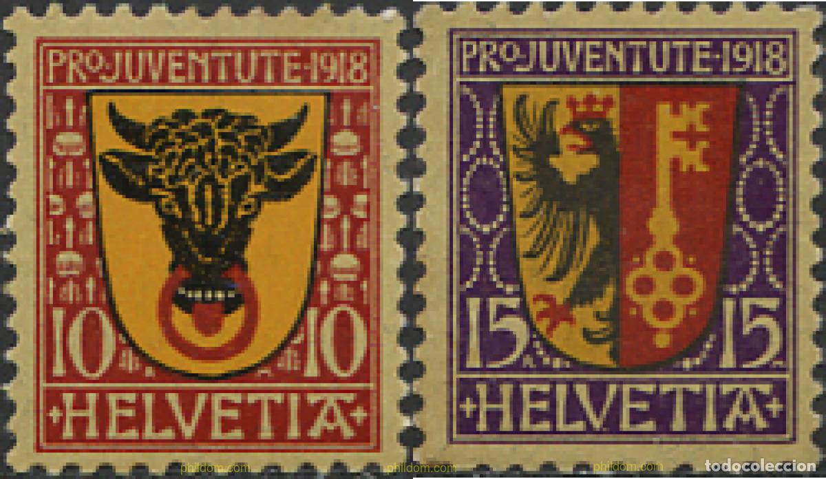 Timbres: 239277 HINGED SUIZA 1918 PRO JUVENTUD. ESCUDOS