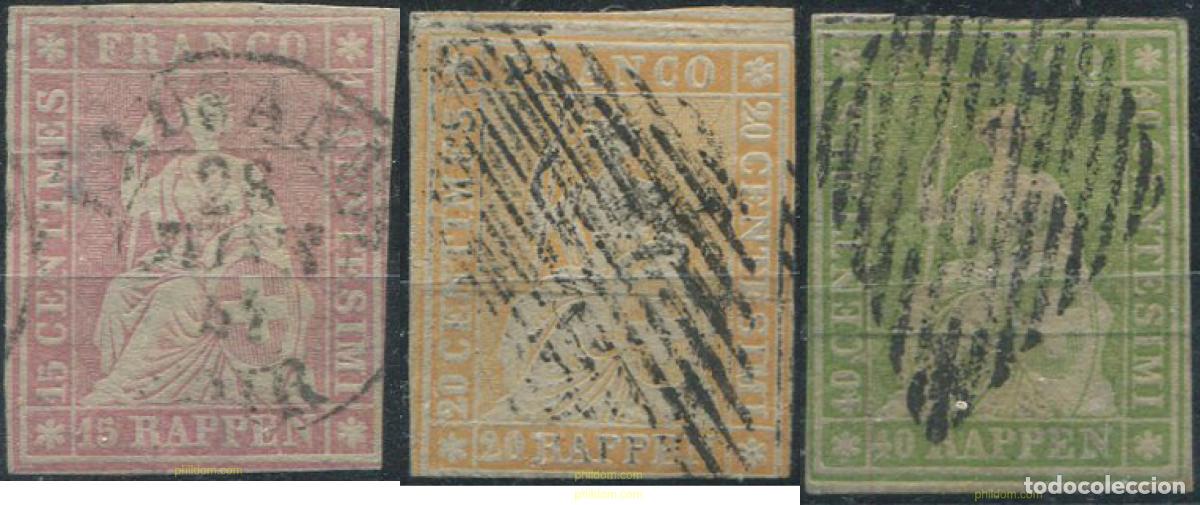 Sellos: 667200 USED SUIZA 1854 HELVETIA