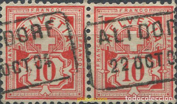 Sellos: 669359 USED SUIZA 1882 CIFRA
