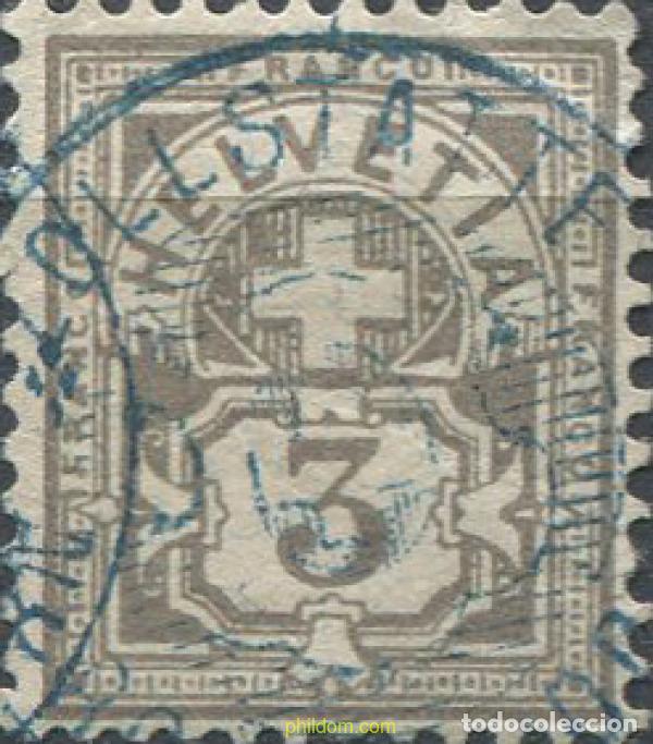 Sellos: 669411 USED SUIZA 1905 PAPEL CON FRAGMENTOS DE HILOS DE SEDA