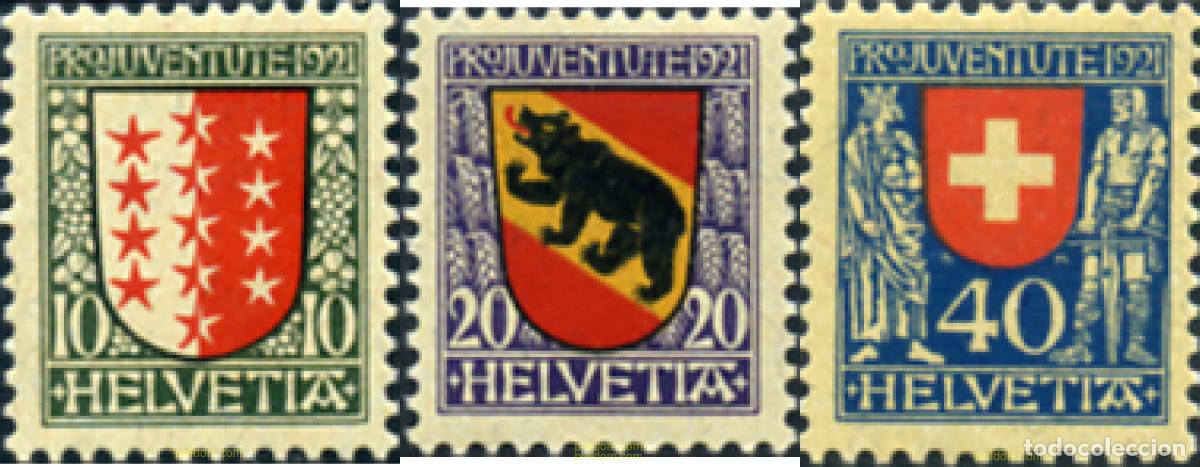 Sellos: 127438 HINGED SUIZA 1921 PRO JUVENTUD. ESCUDOS
