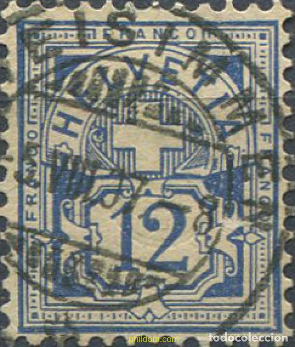 Sellos: 669360 USED SUIZA 1882 CIFRA