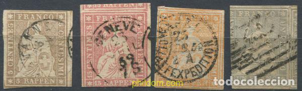Sellos: 668722 USED SUIZA 1854 HELVETIA