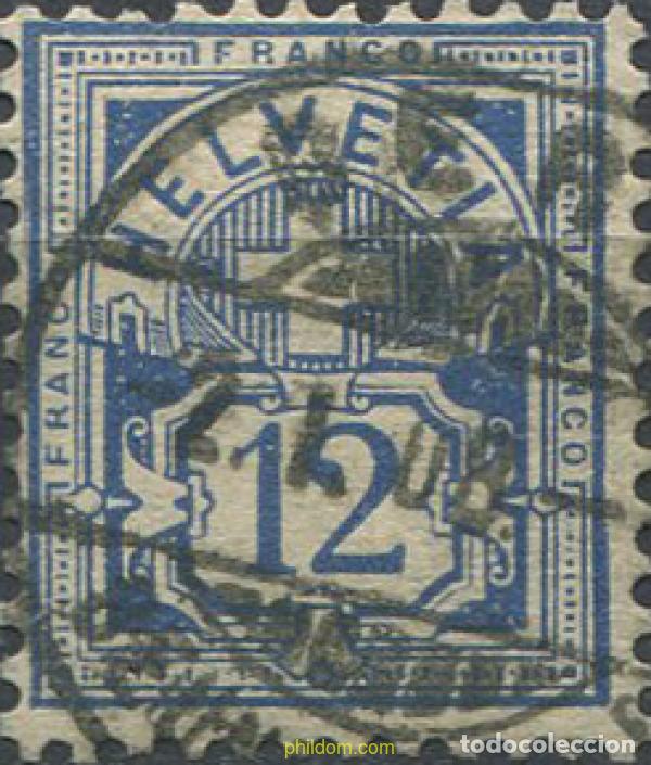 Sellos: 669636 USED SUIZA 1905 PAPEL CON FRAGMENTOS DE HILOS DE SEDA