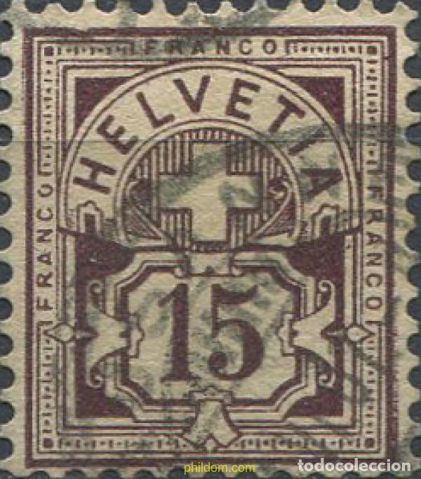Sellos: 669642 USED SUIZA 1905 PAPEL CON FRAGMENTOS DE HILOS DE SEDA