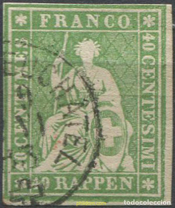 Sellos: 668726 USED SUIZA 1854 HELVETIA