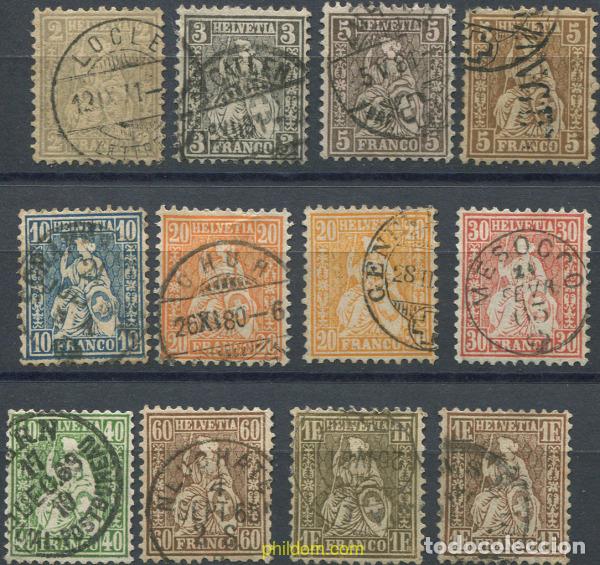 Sellos: 668755 USED SUIZA 1862 SITTING HELVETIA