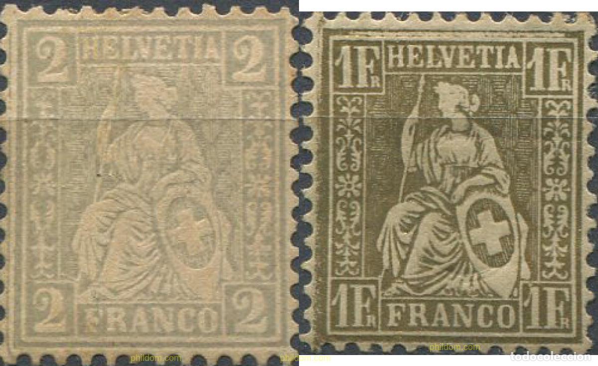 Sellos: 668770 HINGED SUIZA 1862 SITTING HELVETIA