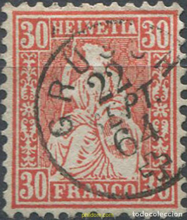 Sellos: 668854 USED SUIZA 1862 SITTING HELVETIA