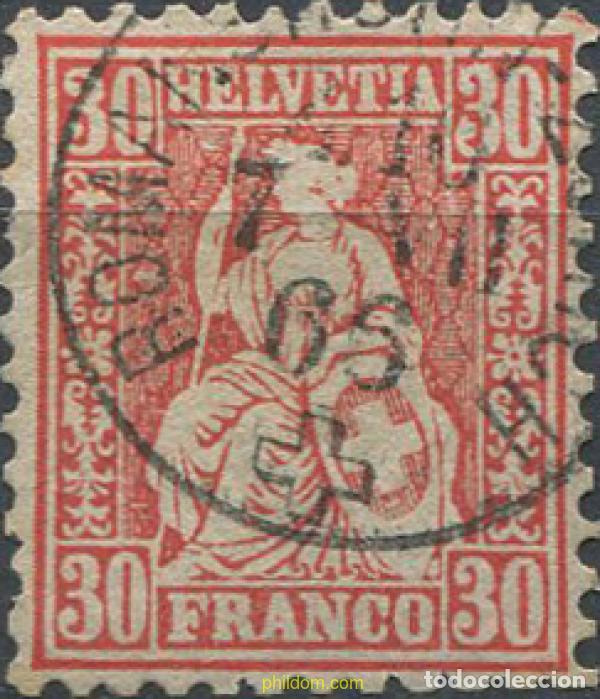 Sellos: 668858 USED SUIZA 1862 SITTING HELVETIA