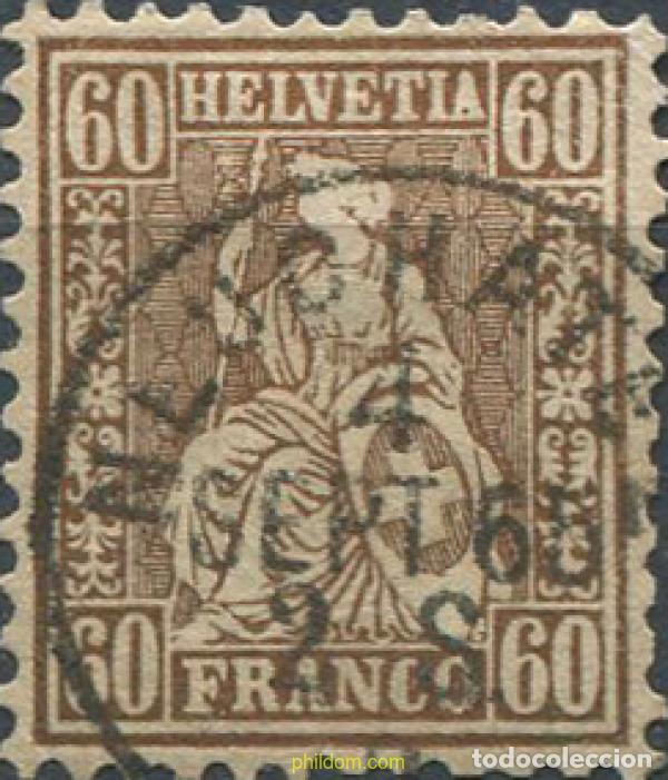 Sellos: 668882 USED SUIZA 1862 SITTING HELVETIA