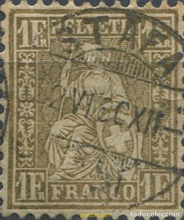 Sellos: 668889 USED SUIZA 1862 SITTING HELVETIA