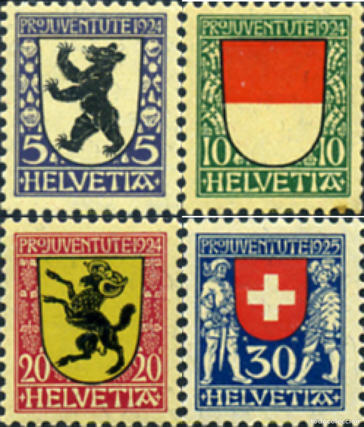 Sellos: 364576 MNH SUIZA 1924 PRO JUVENTUD. ESCUDOS