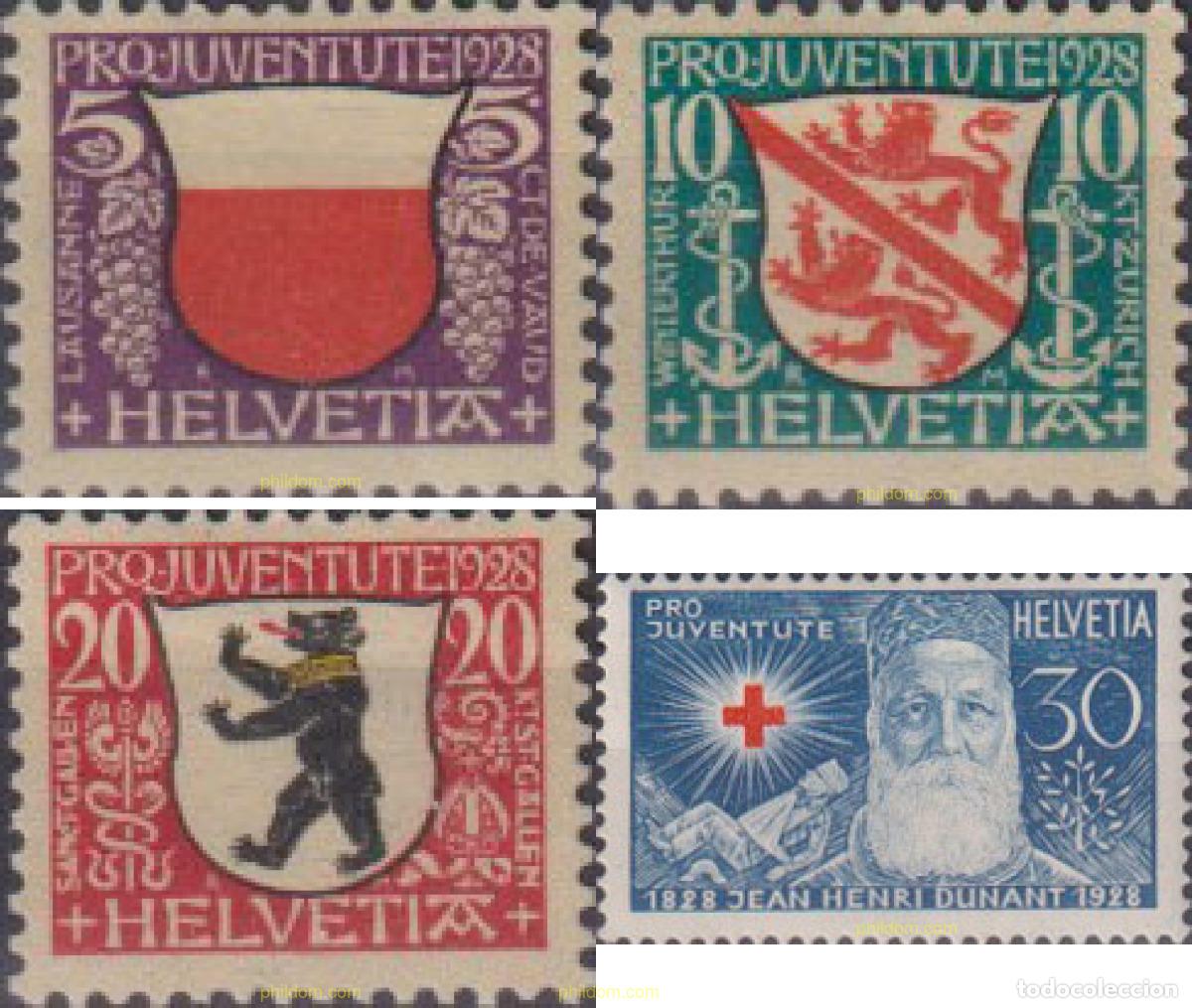 Sellos: 615867 HINGED SUIZA 1928 PRO JUVENTUD. ESCUDOS