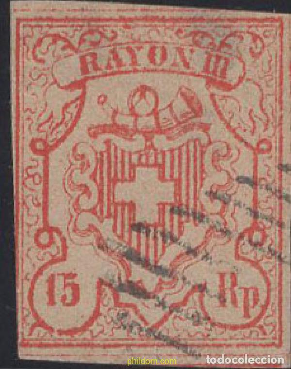Sellos: 642255 USED SUIZA 1852 ESCUDO DE SUIZA