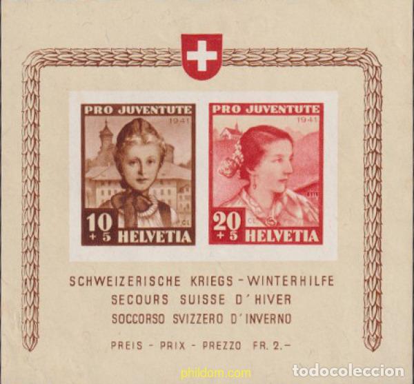 Sellos: 127807 MNH SUIZA 1941 AUXILIOS SUIZOS DE INVIERNO
