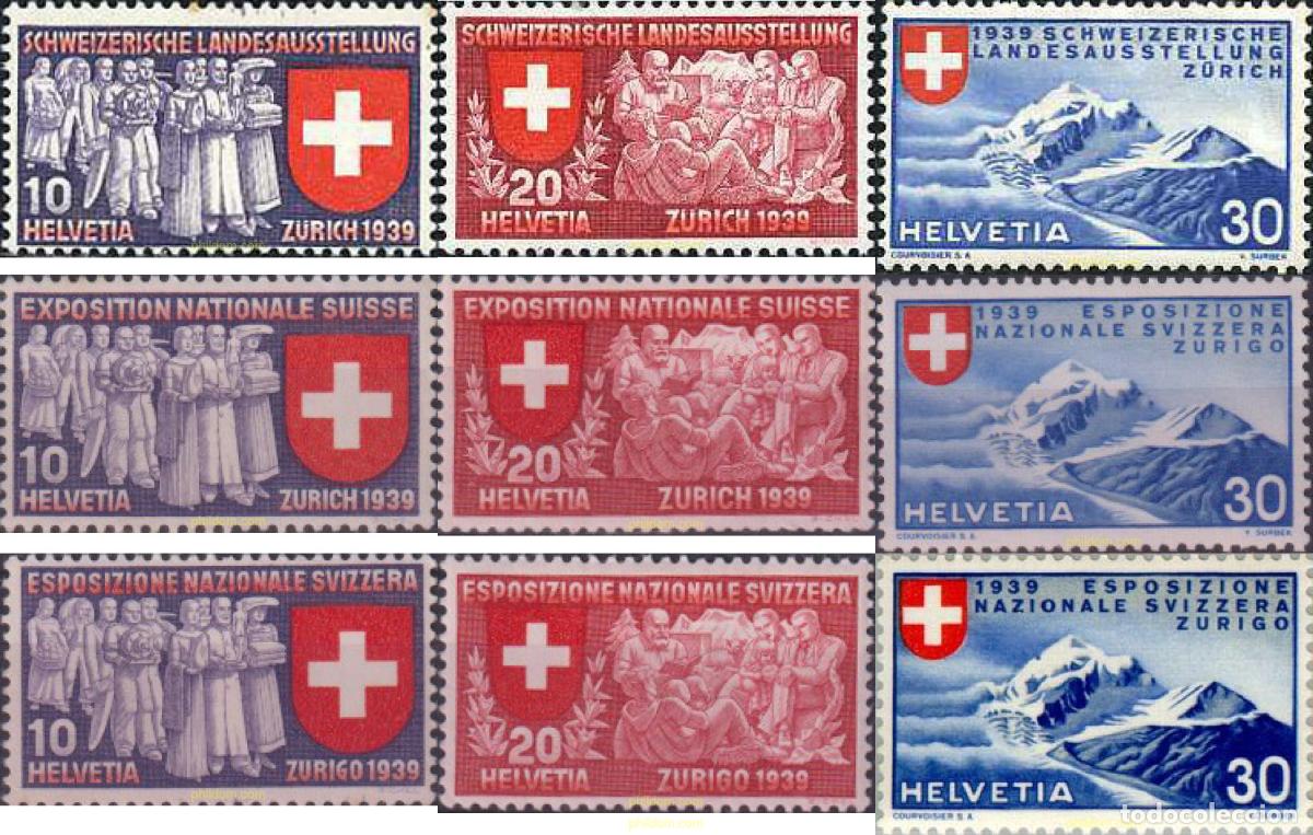 Sellos: 619931 MNH SUIZA 1939 EXPOSICION NACIONAL DE ZURICH