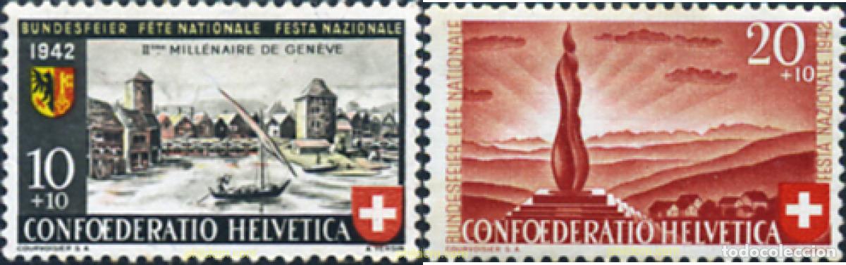 Sellos: 127810 HINGED SUIZA 1942 FIESTA NACIONAL Y BIMILENARIO DE GINEGRA
