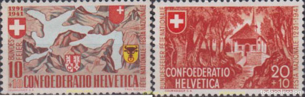 Sellos: 681396 HINGED SUIZA 1941 FIESTA NACIONAL. 650 ANIVERSARIO DE LA CONFEDERACION