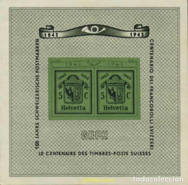 Sellos: 366996 HINGED SUIZA 1943 CENTENARIO DE CORREOS