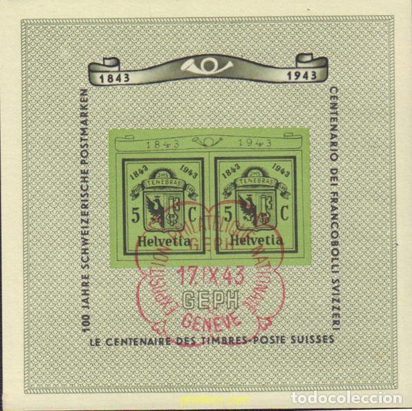 Sellos: 577401 USED SUIZA 1943 CENTENARIO DE CORREOS