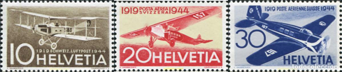 Timbres: 127843 MNH SUIZA 1944 25 ANIVERSARIO DEL CORREO AEREO NACIONAL