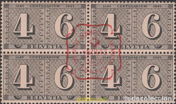 Sellos: 641971 USED SUIZA 1943 CENTENARIO DEL PRIMER SELLO DE ZURICH