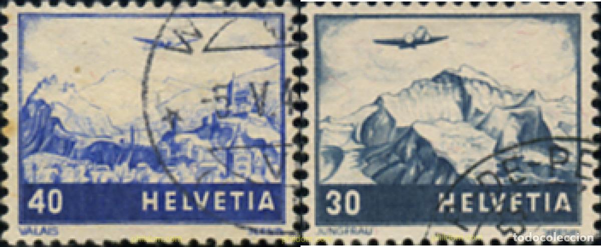 Sellos: 364795 USED SUIZA 1948 PAISAJES Y AVIONES